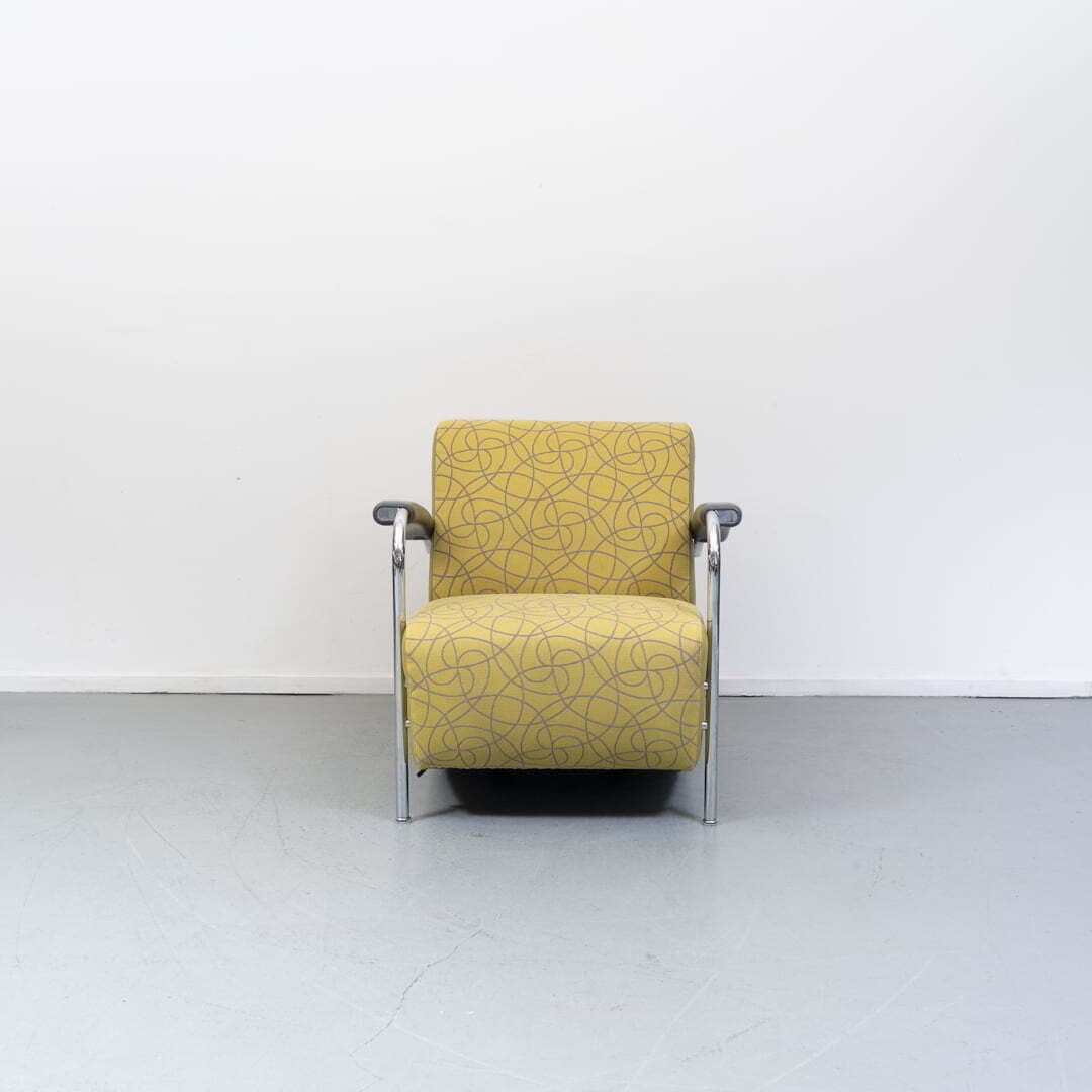 Leolux Scylla fauteuil geel rondjes motief - Zillions: nieuw en