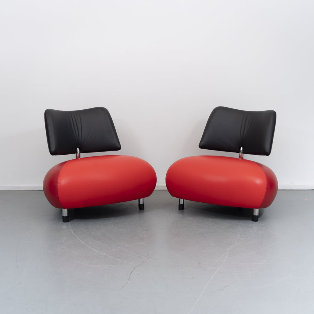 Leolux Pallone Pa fauteuil ‘Big Mama’ oranje/rood
