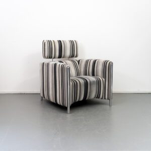 Leolux Goncharov Fauteuil Gestreepte Stof - Gepolijst