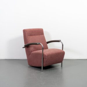 Leolux Scylla Fauteuil Hoog Oudroze/Wit - Blokmotief