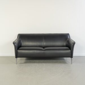 Leolux Mayon Bank 2,5-zits/173cm Zwart Leer - Staal