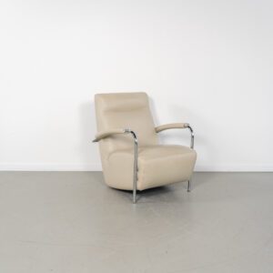Leolux Scylla Fauteuil Wit Leer - Chroom