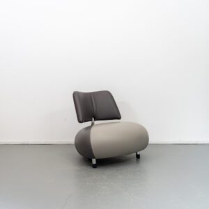Leolux Pallone Fauteuil Donker-/Lichtgrijs/Bruin - Chroom