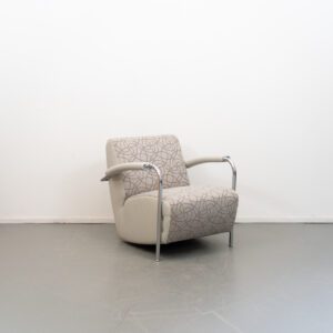 Leolux Scylla Fauteuil Laag Beige Leer - Rondjesmotief