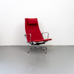 Vitra Eames EA 124 Fauteuil Rood Hopsak - Chroom