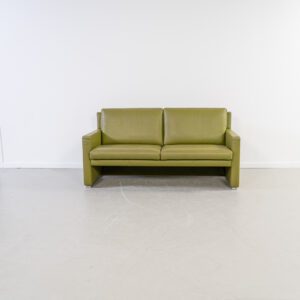 Leolux Timandra Bank 2,5 zits/172cm Groen Leder - Staal