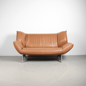 Leolux Tango 2-zits/192cm Bank Cognac Leer – Gepolijst