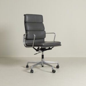 Vitra Eames EA 219 Bureaustoel Grijs Leer – Aluminium
