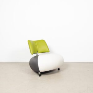 Leolux Pallone Fauteuil Wit/Groen/Donkergrijs Leer