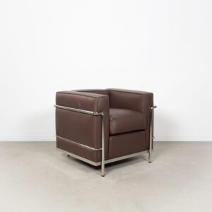 Cassina LC2 Fauteuil Bruin Leer - Chroom