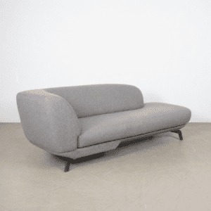 Leolux Flint Divan Bank 2,5-Zits Grijs Stof + Hocker