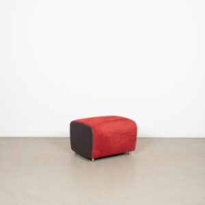 Leolux Scylla Hocker Bruin/Rood Leer/Stof