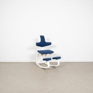 Varier Thatsit Balans Kniestoel Blauw Stof - Wit