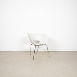 Vitra Tom Vac Stoel Wit Kunststof - Chroom
