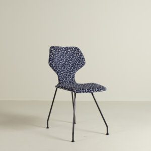Design On Stock Cavalletta Stoel Blauw/Wit Patroon Stof - Zwart