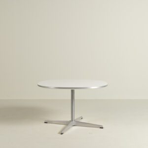 Fritz Hansen A222 Salontafel Rond Wit Laminaat Ø75 cm - Aluminium
