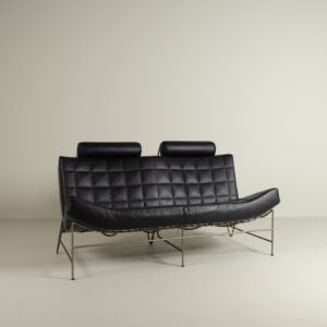 Leolux Volare Bank 2-Zits Zwart Leer