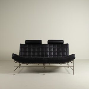 Leolux Volare Bank 2-Zits Zwart Leer