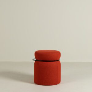 Johanson Design Parker Kruk Rood Stof - Zwart Metaal
