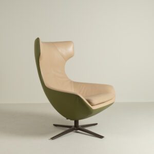 Leolux Caruzzo Fauteuil Beige/Groen Leer