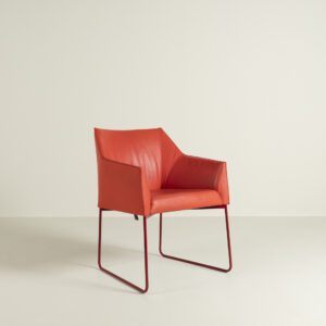 Leolux Mara Stoel Rood Leer - Rood