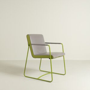 Leolux Spring Stoel Grijs/Groen Leer/Staal - Groen