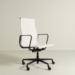 Vitra EA 119 Bureaustoel Wit Leer - Zwart