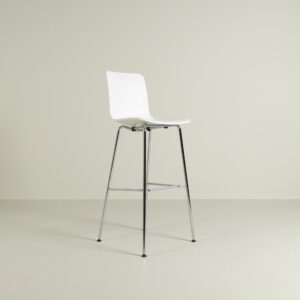Vitra HAL Stool Medium Barkruk Wit Kunststof - Chroom