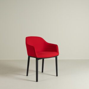 Vitra-Softshell-Stoel-Rood-Stof-Zwart-Rechts