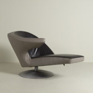 Leolux Parabolica Fauteuil Grijs/Bruin Leer