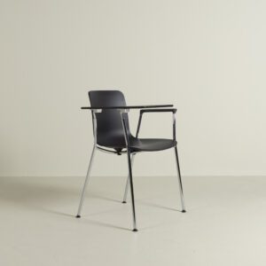 Vitra HAL Tube Stoel Zwart Kunststof - Chroom Met Schrijftableau