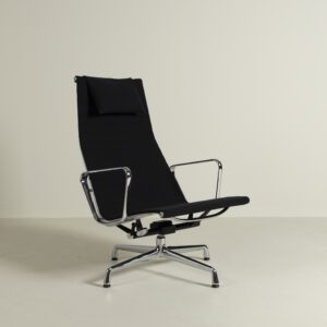 Vitra EA 124 Fauteuil Zwart Stof - Chroom