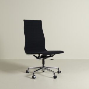 Vitra EA 119 Bureaustoel Zwart Hopsak - Chroom Zonder Armleuningen