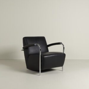 Leolux Scylla Fauteuil Laag Zwart Leer