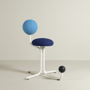Globe Concept Globe Two Bureaustoel Donkerblauw/Lichtblauw Stof - Wit