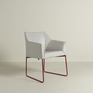Leolux Pyrite Stoel Wit Leer - Rood