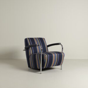 Leolux Scylla Fauteuil Laag Donkerblauw/Meerkleurig Stof/Leer